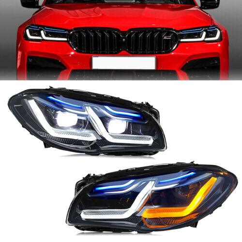 Paar Für BMW 5er F10 F11 F18 2011-17 LED Scheinwerfer Xenon W/Adaptive Modified - Bild 1 von 24