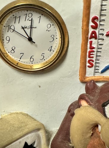 Vtg Looney Tunes Tazmanian Devil Seth Thomas Clock Desk Bookend 1994 Warner Bros - Picture 10 of 14