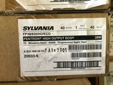 40 Pieces Sylvania 20933 FP39/835/HO/ECO 39W T5 3500K HO Miniature Bi Pin
