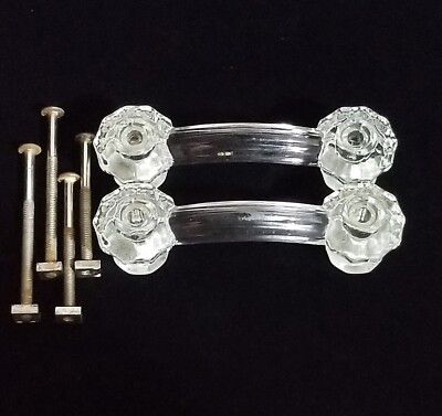 6 Black Milk Glass Depression Era Glass Cabinet Pulls Drawer Handles