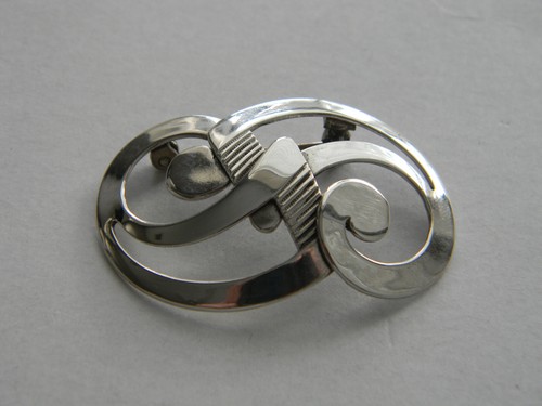 Vintage Art Deco Beau Sterling Silver Fancy 925 Pin or Brooch - Picture 1 of 5