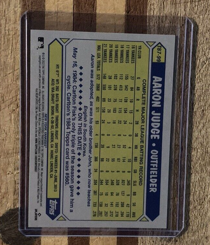 2022 Topps Series 1 1987 AARON JUDGE SP #T87-99 - Yankees - Picture 2 of 2