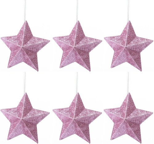 Christmas Tree Decorations Baubles Hearts Droplets Tinsel Foil Blush Colour - Picture 27 of 61