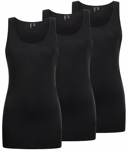 Vero Moda Damen Top 3er Pack Tanktop Shirt Longshirt Rundhals Trägershirt Basic - Bild 1 von 10