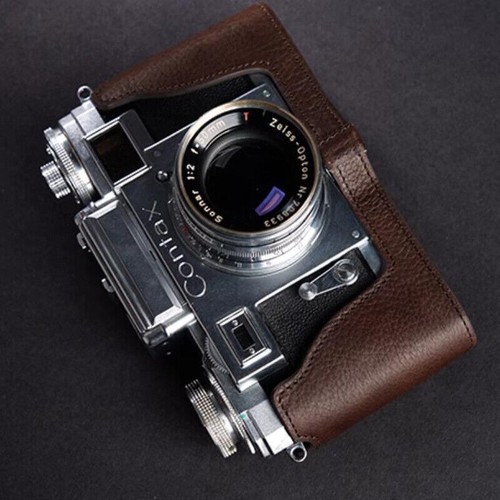 Genuine Real Leather Half Camera Case Bag Cover for ZEISS IKON CONTAX iiiA IIA - Picture 11 of 28