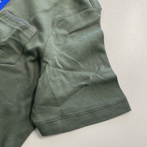 Tahari Mens Green Pocketed Polo Large NEW with tags Cotton Interlock Green LARGE - Picture 2 of 12