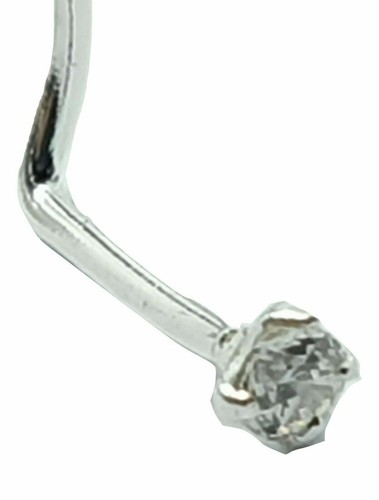 Borchia naso 1,5 mm zirconi gemma quadrata 22 g (0,6 mm) argento sterling 925... - Foto 10 di 12