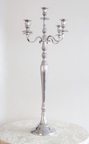 CANDELABRO ORO FRANCESE ORO ARGENTO 5 BRACCI 3 MISURE CENTROTAVOLA MATRIMONIO - Foto 6 di 16