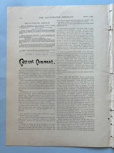 Illustrated American 3-7-1891 DEATH WILLIAM TECUMSEH SHERMAN, Silver Dollar Coin - Picture 2 of 20