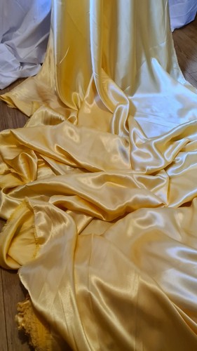 1 MTR LEICHTER GOLDFARBENER POLYESTER-SATINSTOFF 0,60 BREIT - Bild 7 von 12