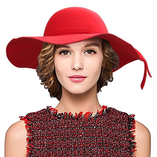 1/2 Pack Bowler Fedora Hat Cap gift Floppy Cloche Sun Vintage Women's Wide Brim - Picture 6 of 16