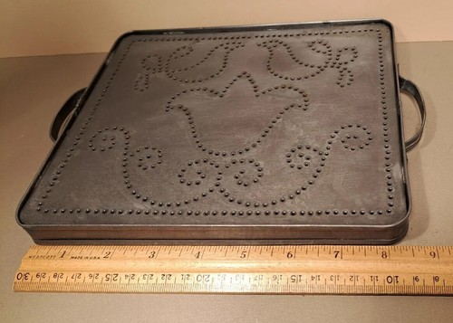 HTF Pfaltzgraff Yorktowne Tinsmith Rectangular Punched Tin Trivet/Lid: Rustic - Picture 6 of 15