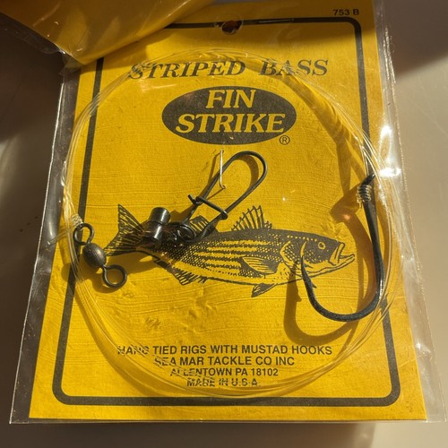 LOT OF 5 Sea Mar Tackle Fin Strike STRIPED BASS RIGS NEW EEL CHUNKIN CLAM MUSTAD - Picture 3 of 7