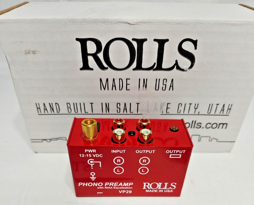 Rolls VP29 Corded Electric Phono Preamp for Exact RIAA Equalization - Red - Picture 4 of 5