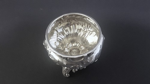 Super Pr French 1880s Art Nouveau Sterling Silver Footed Open Salt Cellars 74.3g - Picture 3 of 17