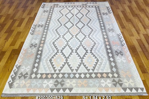 Vintage Antique Afghan Nomadic Natural Wool Handmade Kilim Rugs XL 194x293cm - Picture 1 of 8