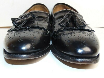 Mocassin Johnston Murphy Optima 9D – Cuir Noir, Style Wingtip Kiltie