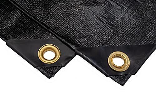 8 Ft. X 10 Ft. Heavy Duty 6 Oz. Black Poly Tarp 11-12 Mil Thick - Picture 3 of 5