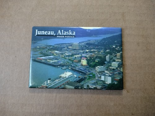 Vintage Juneau Alaska Inside Passage Souvenir Refrigerator Fridge Magnet - Picture 1 of 4