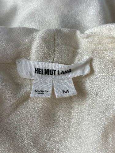 Helmut Lang Womens Blouse Top Size M White Viscous Semi Sheer Long Sleeve V-Neck - Picture 3 of 7