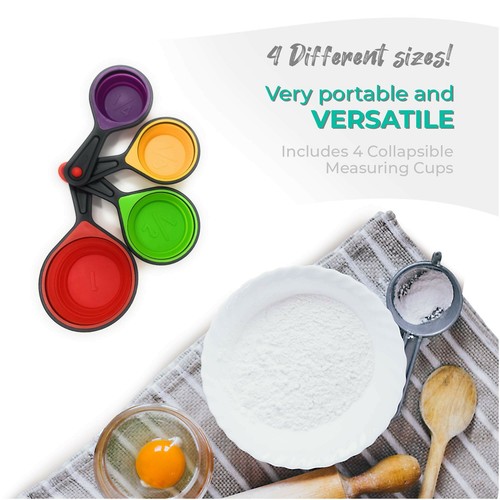 Collapsible Silicone Food Storage Containers by Silictek, Measuring Cups and ... - Picture 3 of 9