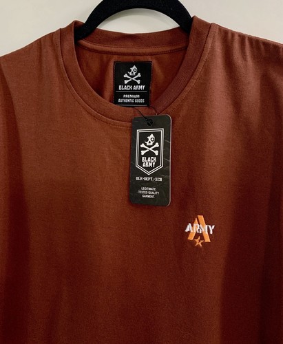 New Black Army Men’s Rust Color Short Sleeve Slim Fit T-Shirt Size XL - Picture 2 of 6