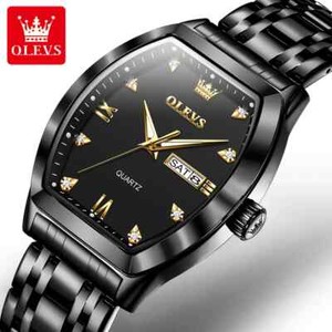 OLEVS Brand Watch Square Double Calendar Quartz Watch Men's 5528