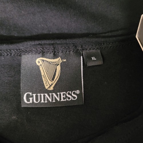 Guinness Beer Shirt XL Black Embossed Graphic Logo Short Sleeve Storehouse Exclu - Picture 6 of 8