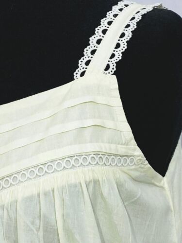 Camisón victoriano sin mangas SoieRose 100 % algodón marfil - SR-1084 - Imagen 3 de 8