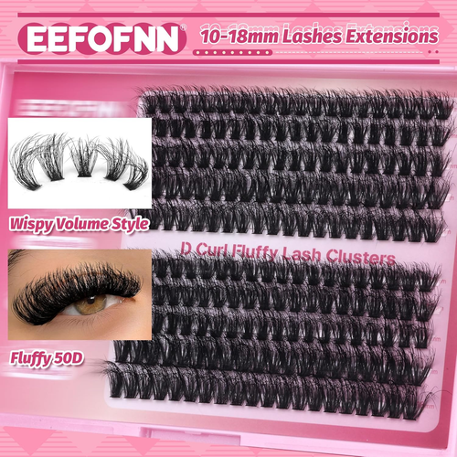 DIY Lash Extension Kit Fluffy Mink Cluster Lashes Kit Natural Volume Eyelashes E - Picture 6 of 12