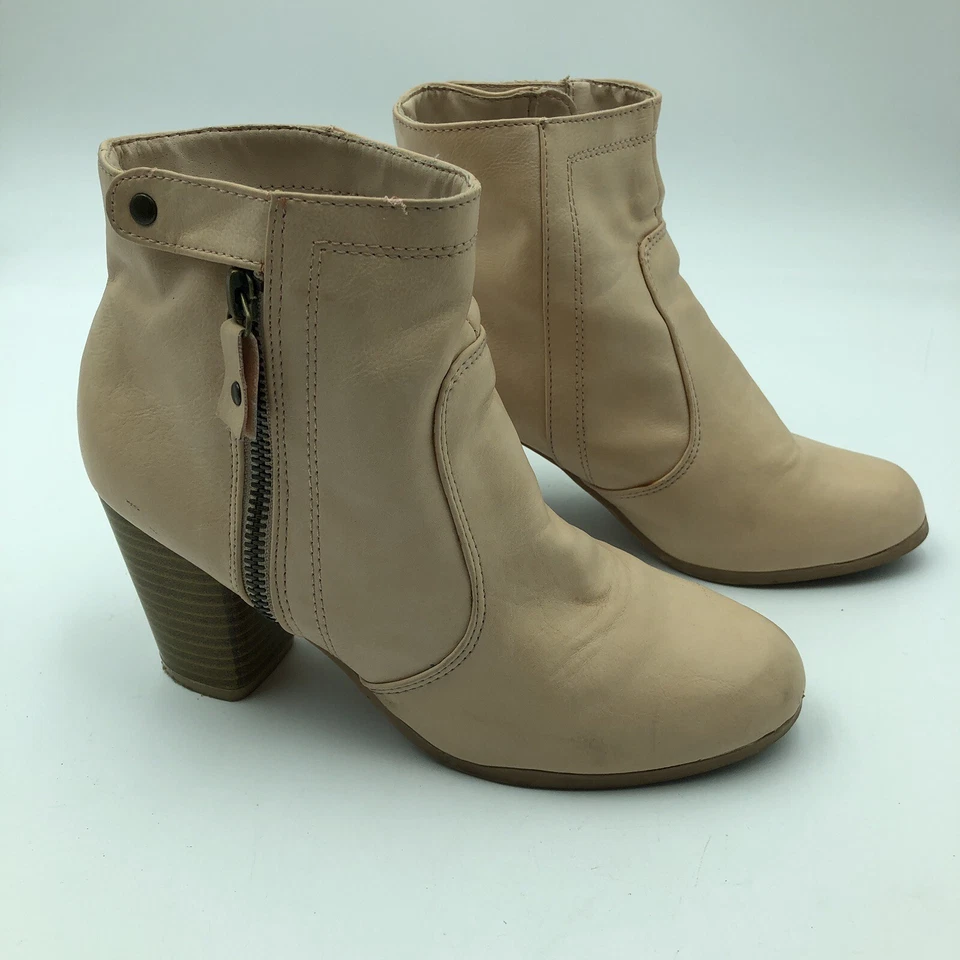 Botines Qupid Puntera Almendra Tacón Bloque Piel sintética Rosa Carne Talla 6.5 Foto 3 de 4