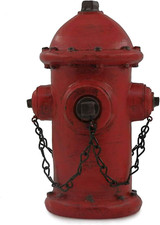 Resin Fire Hydrant Statue Decor 6" Tall - Small