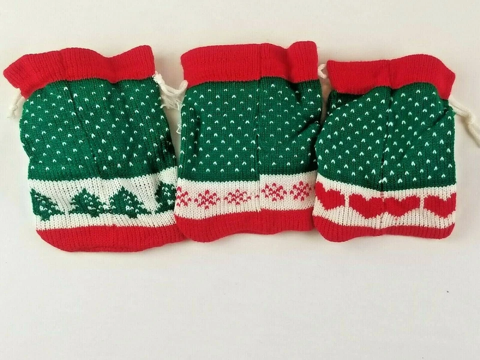 Medias Stuffer Rojo/Blanco/Verde Navidad Niños Tema Regalo y Bolsa de Caramelos Lote 3 Foto 2 de 4