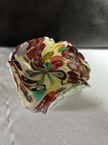 Vtg Murano Tutti-Frutti Multi Colored Cased Art Glass Decorative Bowl Ashtray - Picture 11 of 18