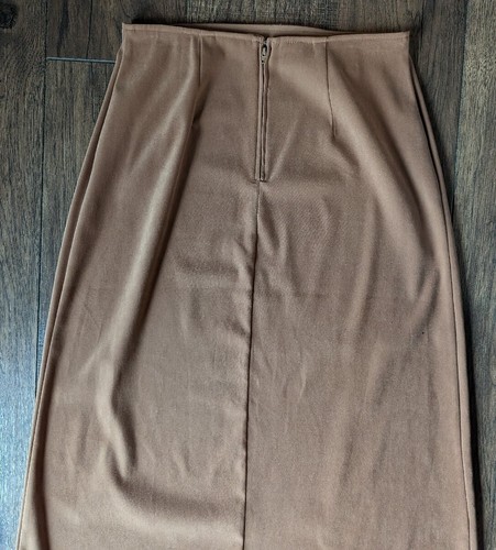 Maxi falda de gamuza sintética elástica vintage tribal para mujer talla 12 color tostado camel - Imagen 8 de 11