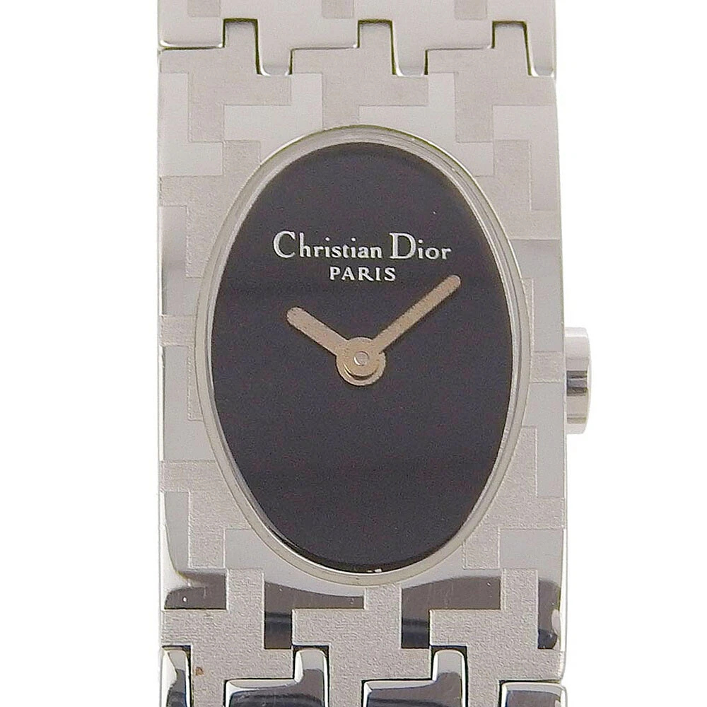 Montres Dior D70 100 Miss Dior argent cadran noir acier inoxydable quartz Ana...