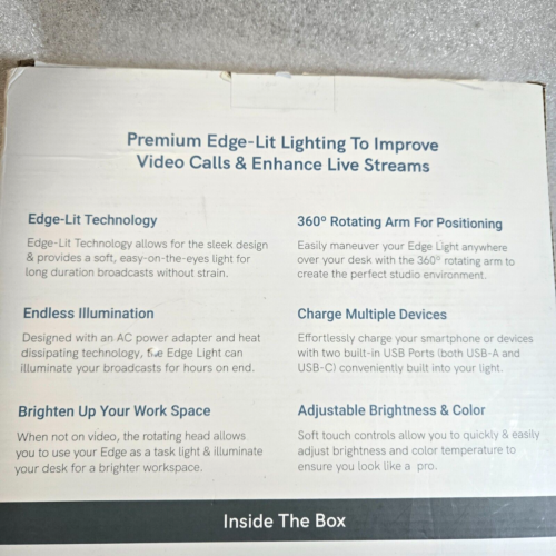Lámpara de luz de escritorio Lume Cube Edge LC-EDGE - negra - nueva - Imagen 3 de 4