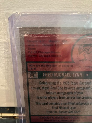 2024 Topps Heritage High Number Fredd Lynn Real One Reverse Autograph SSP - Picture 3 of 3