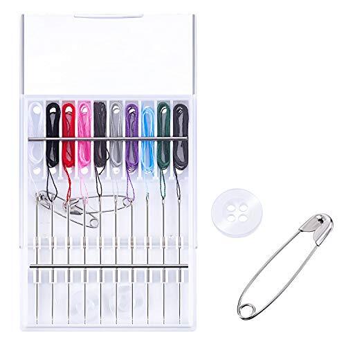 2 Boxes (20 Pieces) Pre Threaded Needle Kit Assorted Color (Box) White - Picture 2 of 6