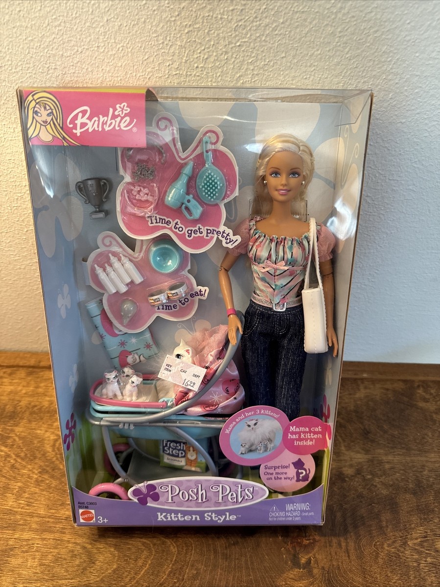 2003 Barbie Posh Pets Kitten Style Doll Set Mattel B5748 | eBay