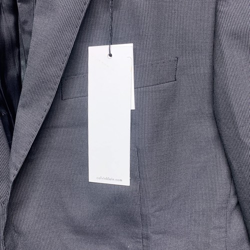 Calvin Klein Jacket Mens 42 long Black Suit Dress 2 Buttton Extreme Slim - Foto 2 di 8