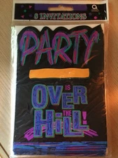 Amscan Inc. Over Over Ther Hil Party Invitations 16 Total with Envelopes 