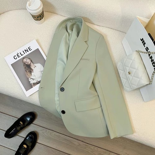 Fall Single Breasted Button Casual Long Sleeve Women's Suits Blazer Blouse Tops - Bild 22 von 38