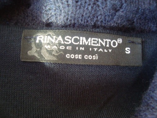 Neu Rinascimento dunkelblau Acryl Wolle Damen Pullover Kurzarm Kleid S Italy - Bild 9 von 12