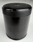 Antique Polished Ebony Brush Pot Ink Well Lidded Chinese Calligraphy Painting