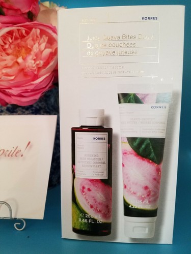 Korres Juicy Guava Bites Duo Manteca Corporal y Limpiador Corporal Nuevo en Caja - Imagen 1 de 3