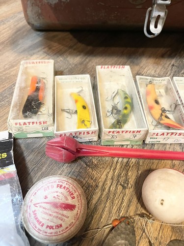 Multi-Tier Simonsen Metal Tackle Box Fishing Lot With Contents ALL VINTAGE FULL - Picture 3 of 24