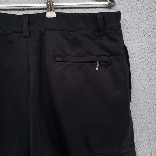 Greg Norman Golf Shorts Mens 34 Black Casual Flat Front Golfing Chino Shark Logo - Picture 13 of 18