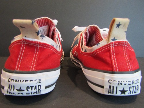 Converse All Star Youth Size 4 RED, WHITE With BLUE STARS Sneakers 667799F - Picture 10 of 11