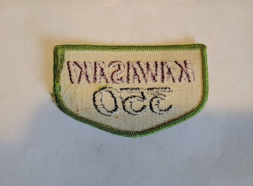 Vintage Kawasaki 350 Motorcycle 3.25" x 2" Embroidered Sew On Patch (DCL1) - Picture 2 of 2